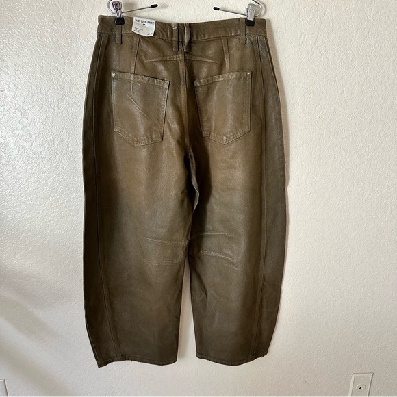 New Free people x new moon Good Luck Coated High Waist Barrel Jeans size 28 - Picture 10 of 14